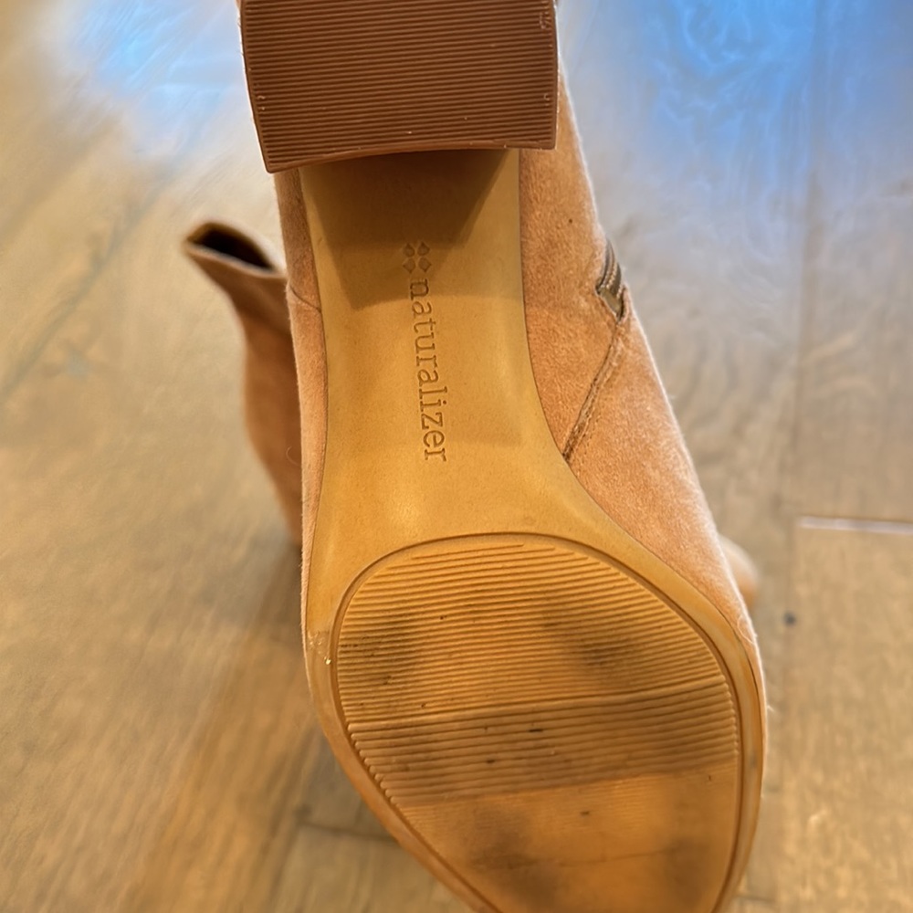 Naturalizer Nude Suede Booties View 2